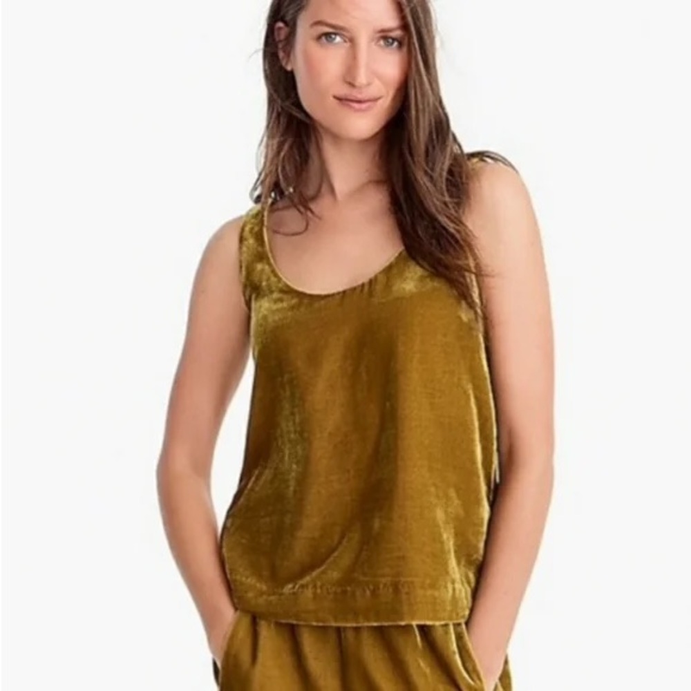J. Crew Golden Velvet Scoop-Neck Tank